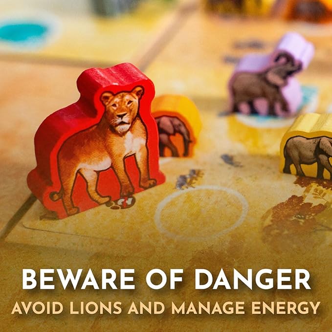 Tembo: Survival On The Savanna Board Game Guide Your Elephant Herd Across Dangerous Terrain A Cooperative Strategic Game for Families and Adults Solo Campaign Included 1-4 Players Ages 10+