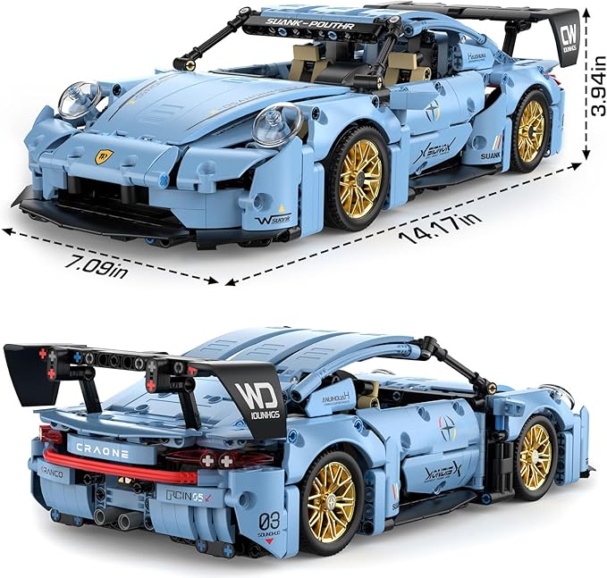 PIKARO Sports Race Car Building Set Kit for Boys &amp Adults 1:14 MOC Toys Racing Model Car Kits Birthday Gift for Boys Kids Age 8-14 12-16
