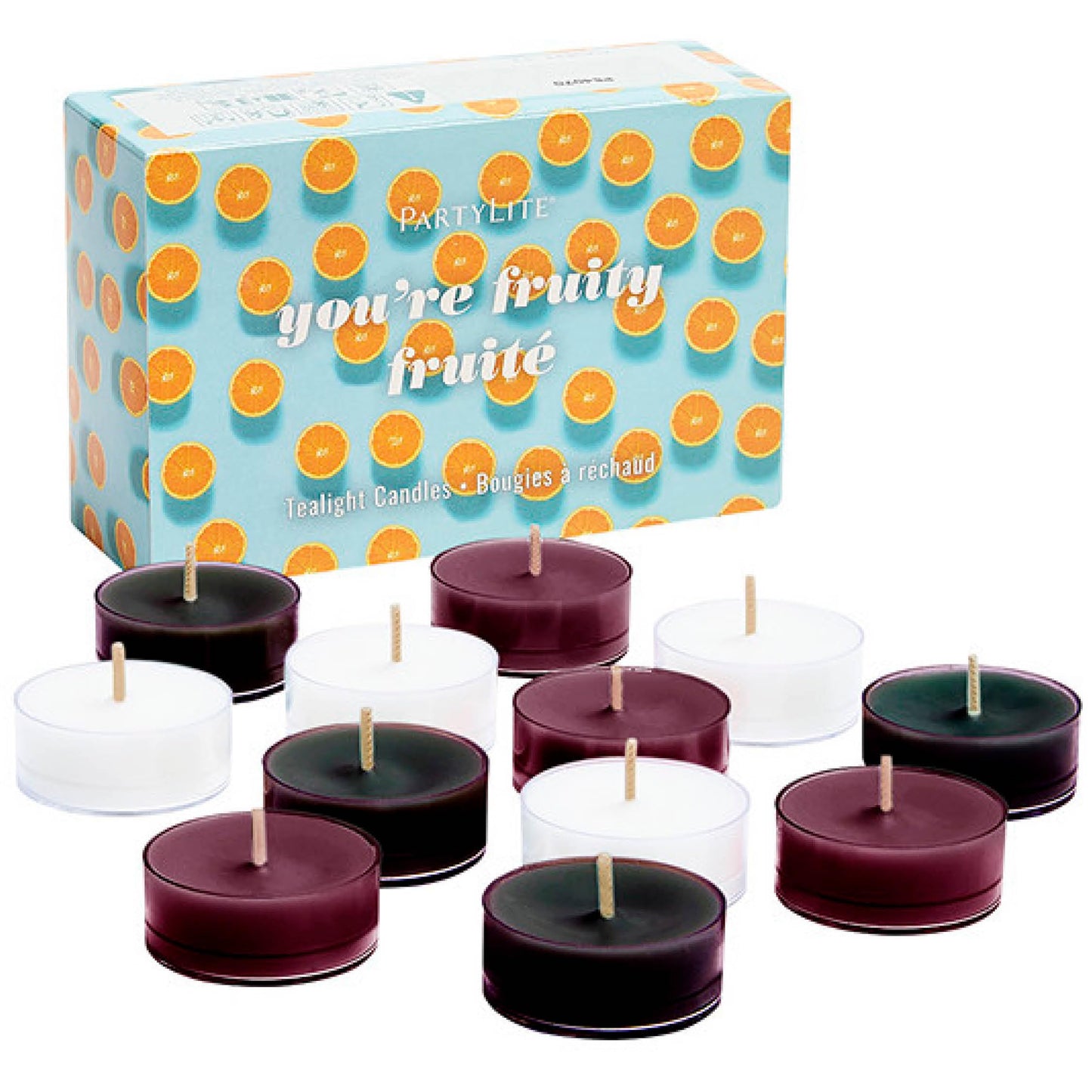 PartyLite Set of 12 Tea Lights Sampler Candles, Aromatherapy You're Fruity Scented Candles Gift Set, Up to 4 to 6 Hours Burn Time