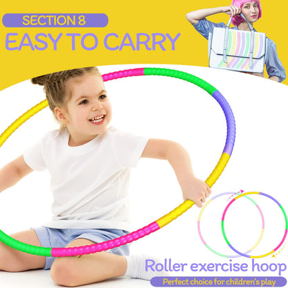 Vinsot 8 Pieces Toy Hoop Detachable Plastic Hoops Exercise Equipment Toy Adjustable Rings for Sports Playing Party Game Dance Pet Training