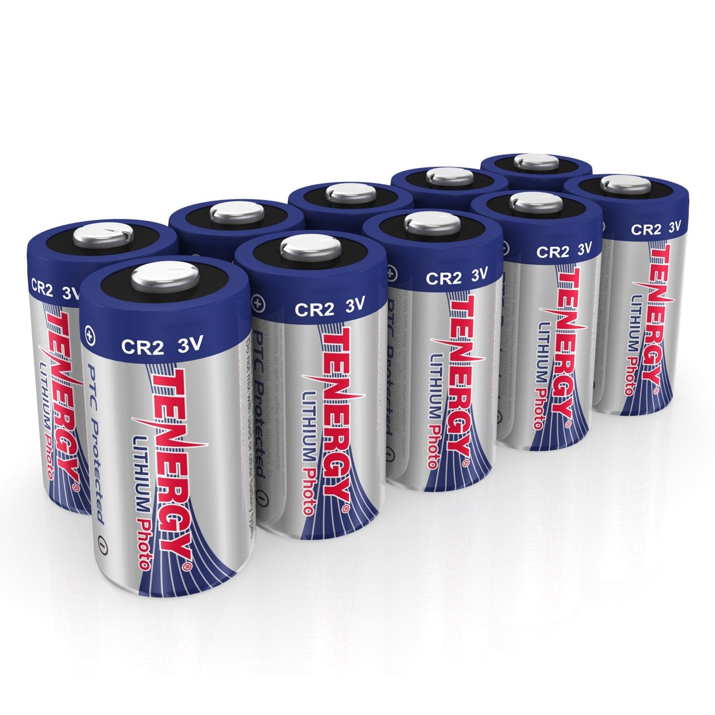 Tenergy CR2 3V Lithium Battery Non-Rechargeable PTC Protected High Performance CR2 Batteries for Flashlight, Digital Cameras, Toys, Alarm Systems, 10 Pack
