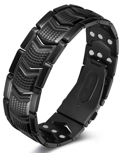 Feraco Magnetic Therapy Bracelets for Men,Titanium Steel Bracelets with 3800 Gauss Magnets