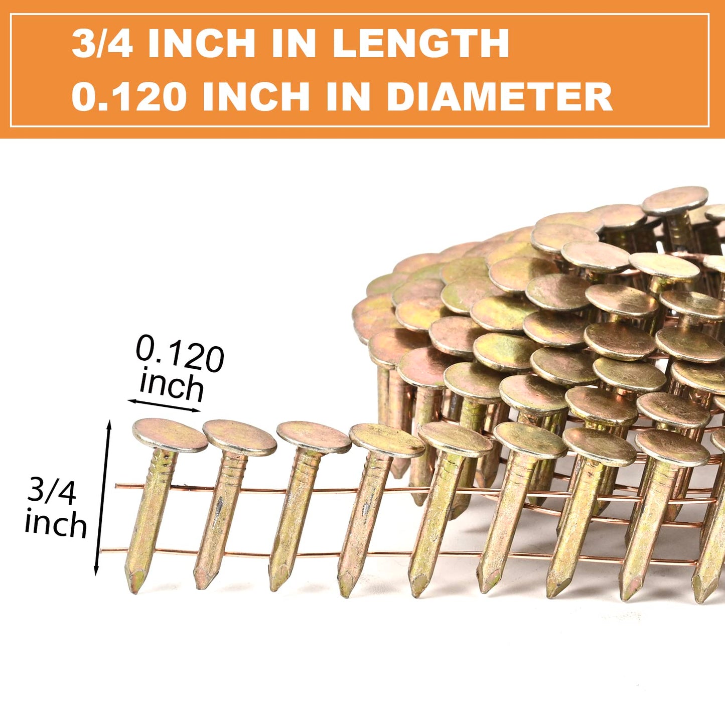 BHTOP CN45N Roofing Nailer, 15 Degree Roofing Nail Gun & 3600 Count Coil Roofing Nails 3/4 Inch x .120-Inch