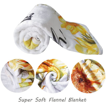 Yoothy Sunflower Baby Monthly Milestone Blanket Girl, Floral Newborns Month Blanket Gift for Baby Shower, Soft Plush Photo Prop Blanket, Wreath &Headband Included, 45''x40''