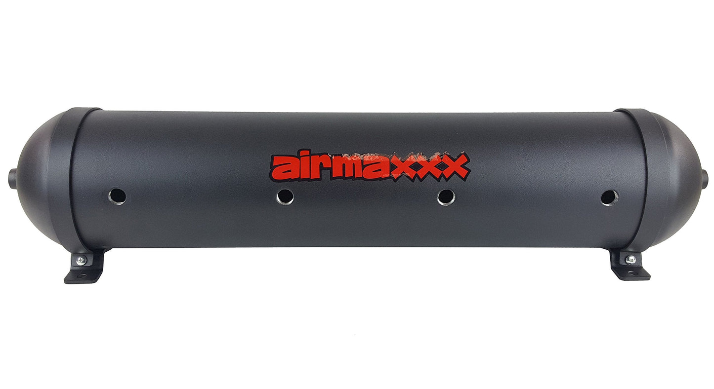 airmaxxx 5 Gallon Seamless Aluminum Air Tank – 9-Port 250 PSI Black