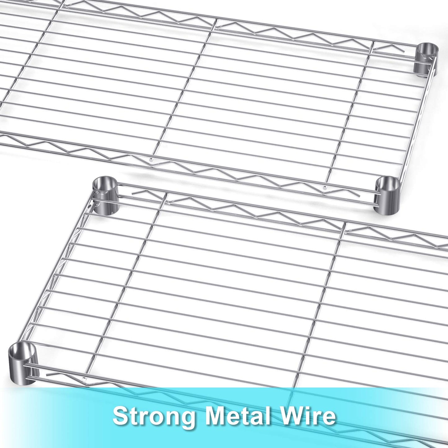 Auslar 5-Shelf Storage Shelves Heavy Duty 5 Tiers Standing Large Shelving Units Adjustable Metal Organizer Wire Rack, 14" x 36" x 72", Chrome