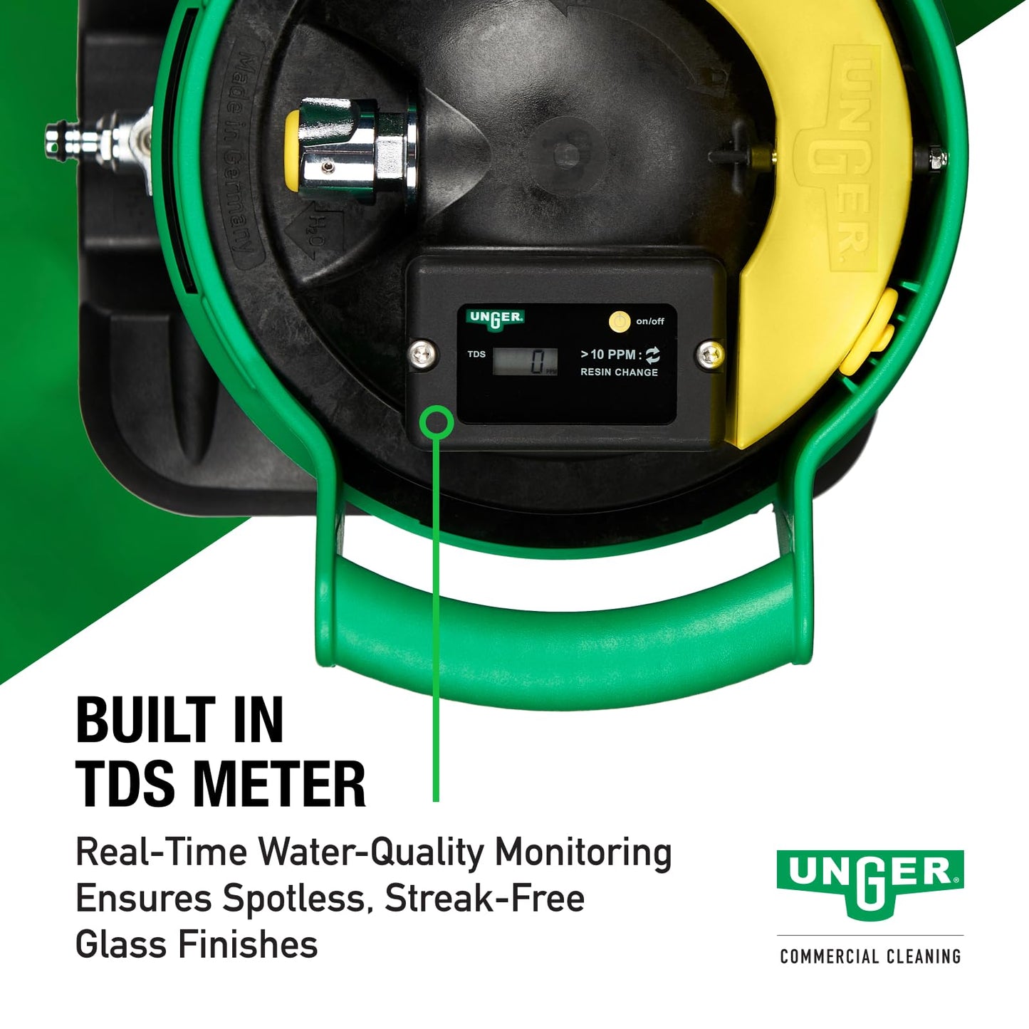 Unger Commercial HydroPower Ultra DI Tank - Pure Water for Professional Window Cleaners - Includes Deionization Resin, Small - UHP01