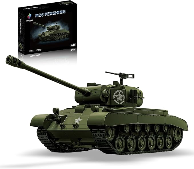 M26 Pershing Tank Building Set WW2 Military Vehicles Collectible Army Model for Boys &amp Adults Home Decor