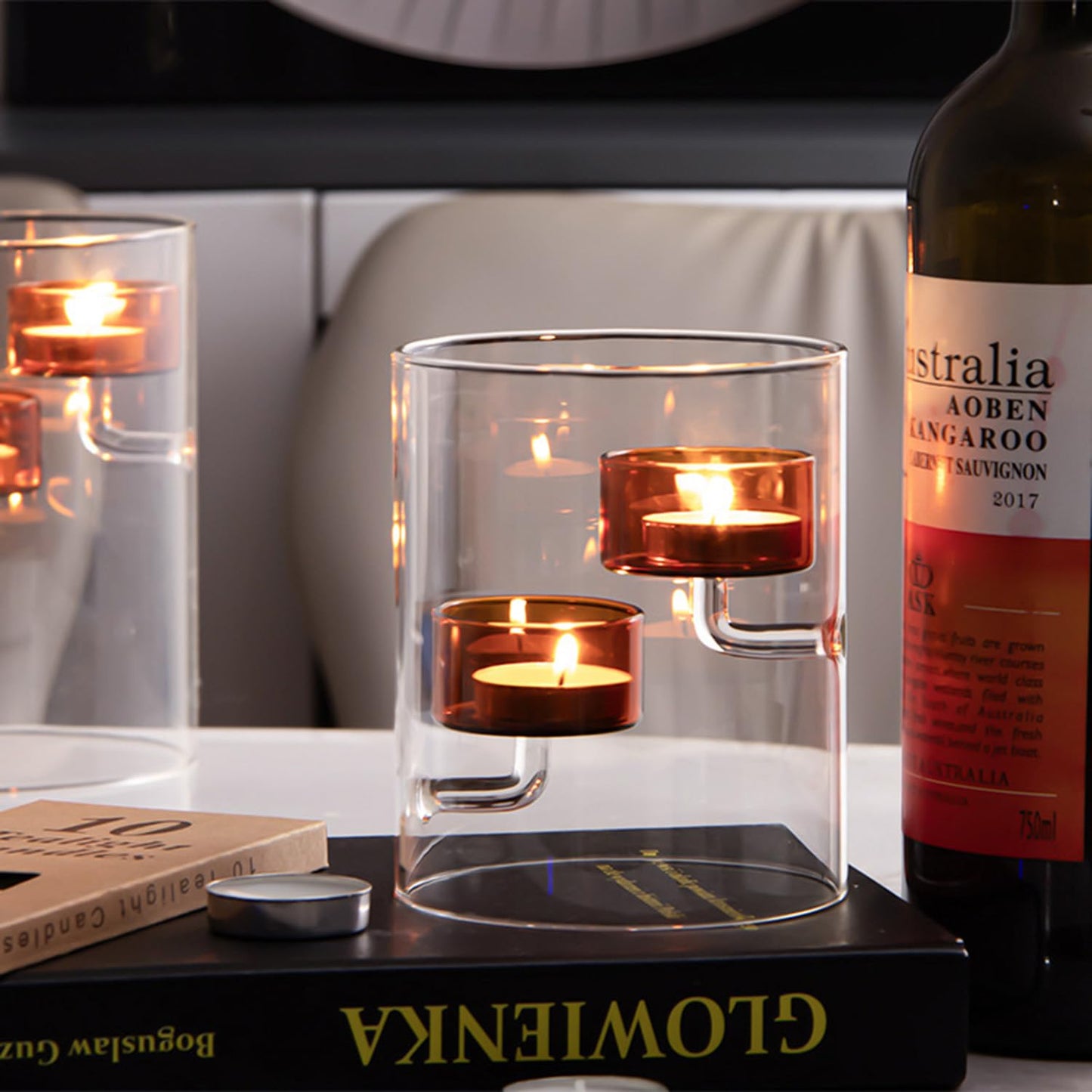Maimeili Glass Candle Holder Hurricane Crystal Decorative Candle Fits Standard Tealight for Table Wedding Dinning Centerpieces Party Supplies Home Decor