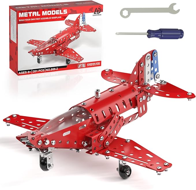 Lucky Doug STEM Building Projects Model Airplane Set - Building Toys for Kids Ages 8-12 Assembly Science Kit for Boys 7 8 9 10 11 Years Old