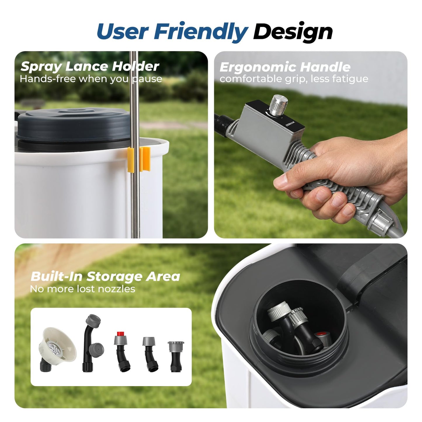 JESIMAIK Battery Powered Backpack Sprayer 4.8 Gallon, 4.0Ah Battery Electric Backpack Sprayer with Agitator, Telescopic Wand & 5 Nozzles, 120 PSI Adjustable Pressure for Weed Lawn Garden Pest Control