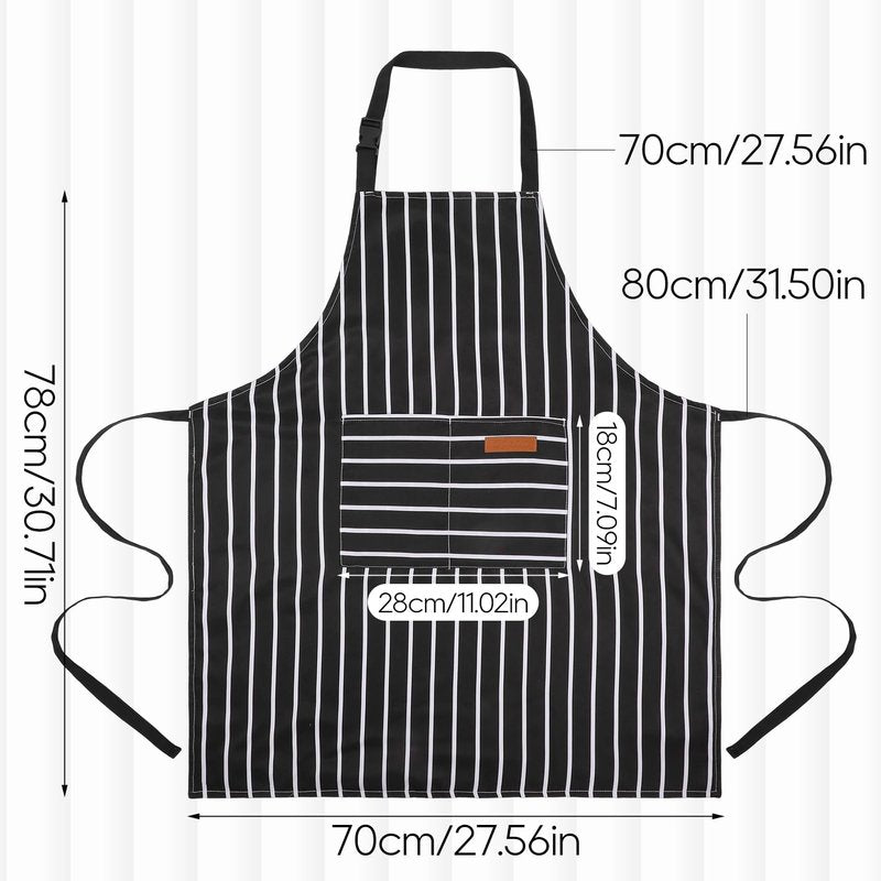 XLSXEXCL Kitchen Cooking Aprons Double Sided Adjustable Bib Chef Apron with 2 Pockets for Women Men Gardening Cooking Art Painting