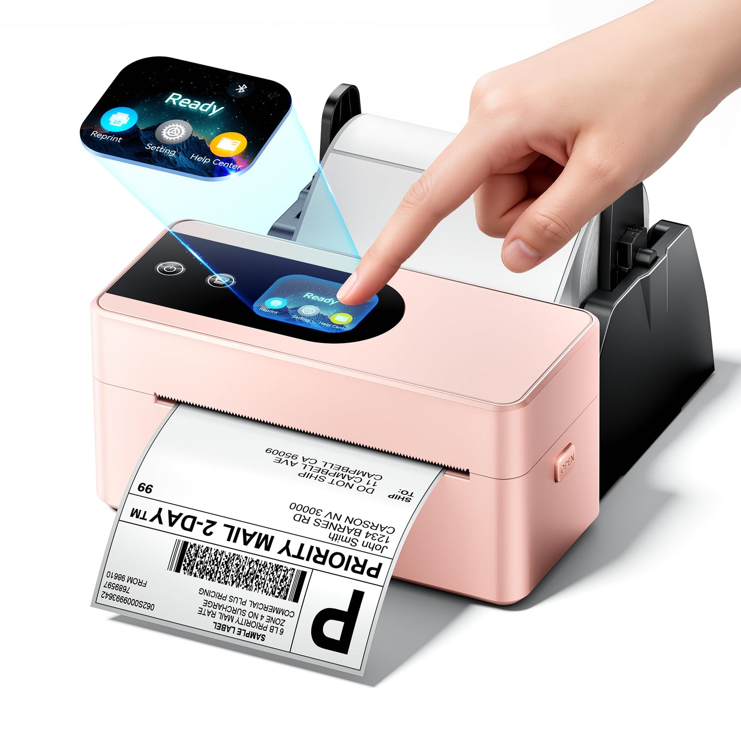 Phomemo 4x6 Shipping Label Printer with Touch Screen, Bluetooth Thermal Printer for Small Business, Auto Label Detection, 150mm/s High Speed, Compatible with Amazon, USPS, UPS, iOS Android Windows Mac