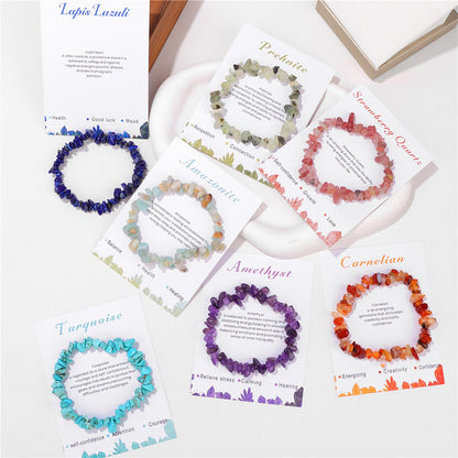 Lit Wall Fluorite Bracelet for Women: 5-8mm Raw Fluorite, Elastic Adjustable Size, Purple, Green, Clear Stones, Stretch Bracelet