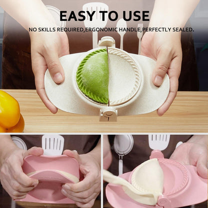 MUMSUNG Empanadas Press Maker Mold Set,4-inch Dumpling Maker With Dough Cutter, Professional Kitchen Gadget for Empanada, Pierogi, Pastelitos, Calzone, Turnovers 4"-White