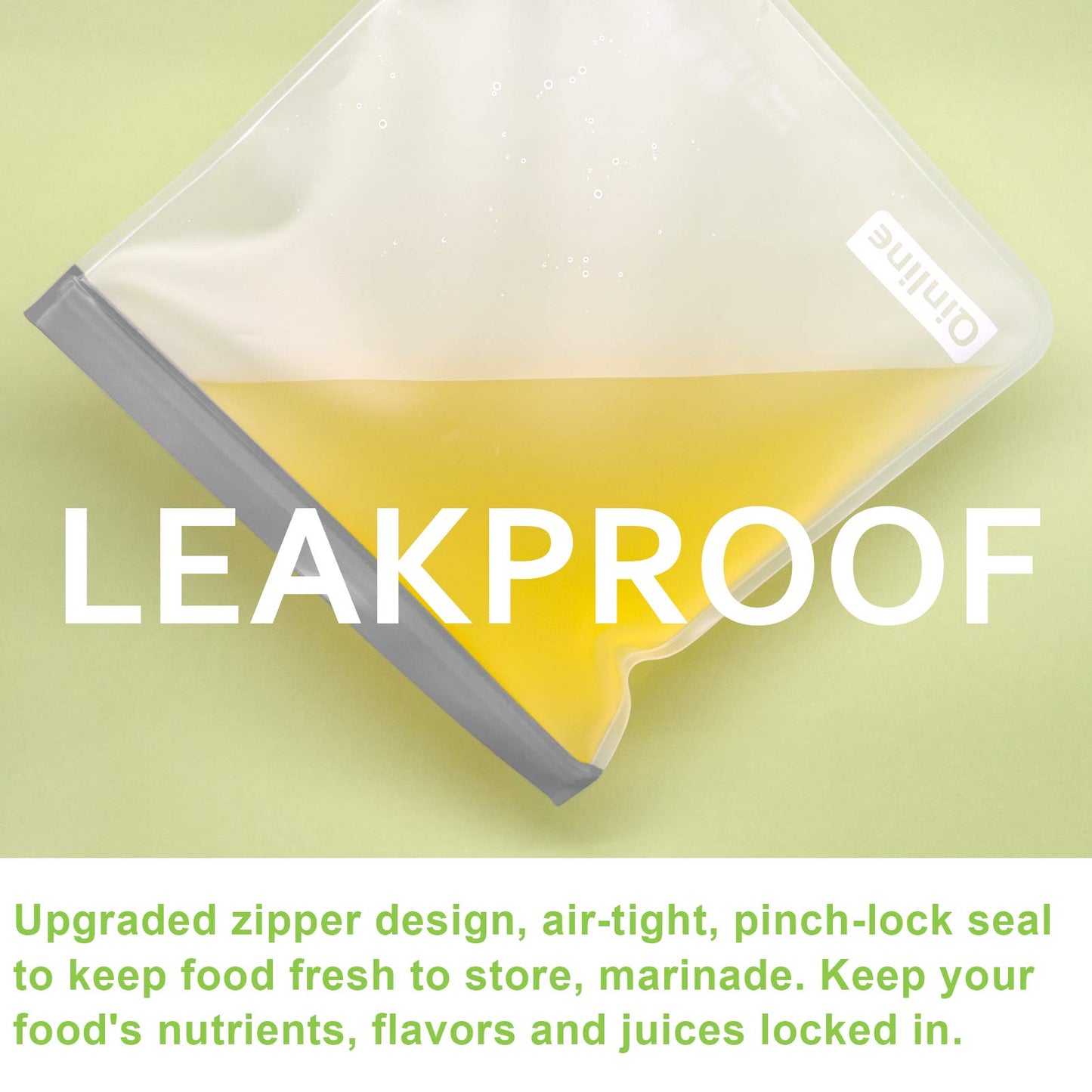 Reusable Food Storage Bags - 24 Pack Freezer Bag, Reusable Bags Silicone, Extra Thick Leakproof Lunch Bag