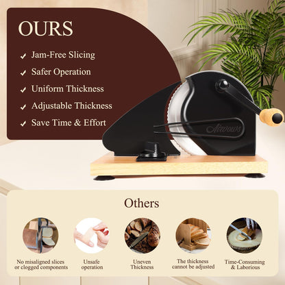 Manual Bread Slicer for Homemade Bread,Even Slicing Thickness-Adjustable Slices,Sourdough Slicer with Scale Lines&SuperStrong SuctionCup Fixation (Black-Guide)