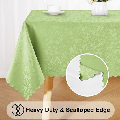 Smiry Rectangle Table Cloth, Waterproof Heavy Duty Vinyl Tablecloths, Wipeable Washable Table Cover for Kitchen and Dining Room (Sage Green, 52" X 70")