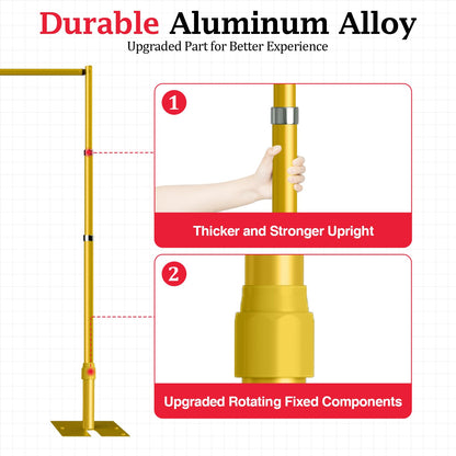 EMART Backdrop Stand Heavy Duty 8.9ftx20ft, Adjustable Pipe and Drape Photo Background Support Kit, Metal Frame with Flat Base for Wedding Birthday Party Banquet Decorations-Gold