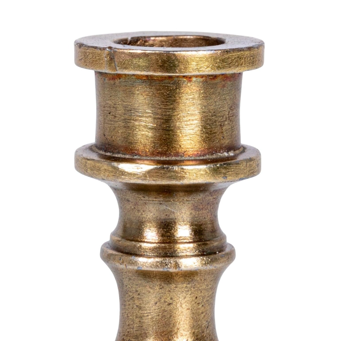 Creative Co-Op Small Antique Cast Aluminum Taper Holder, Gold