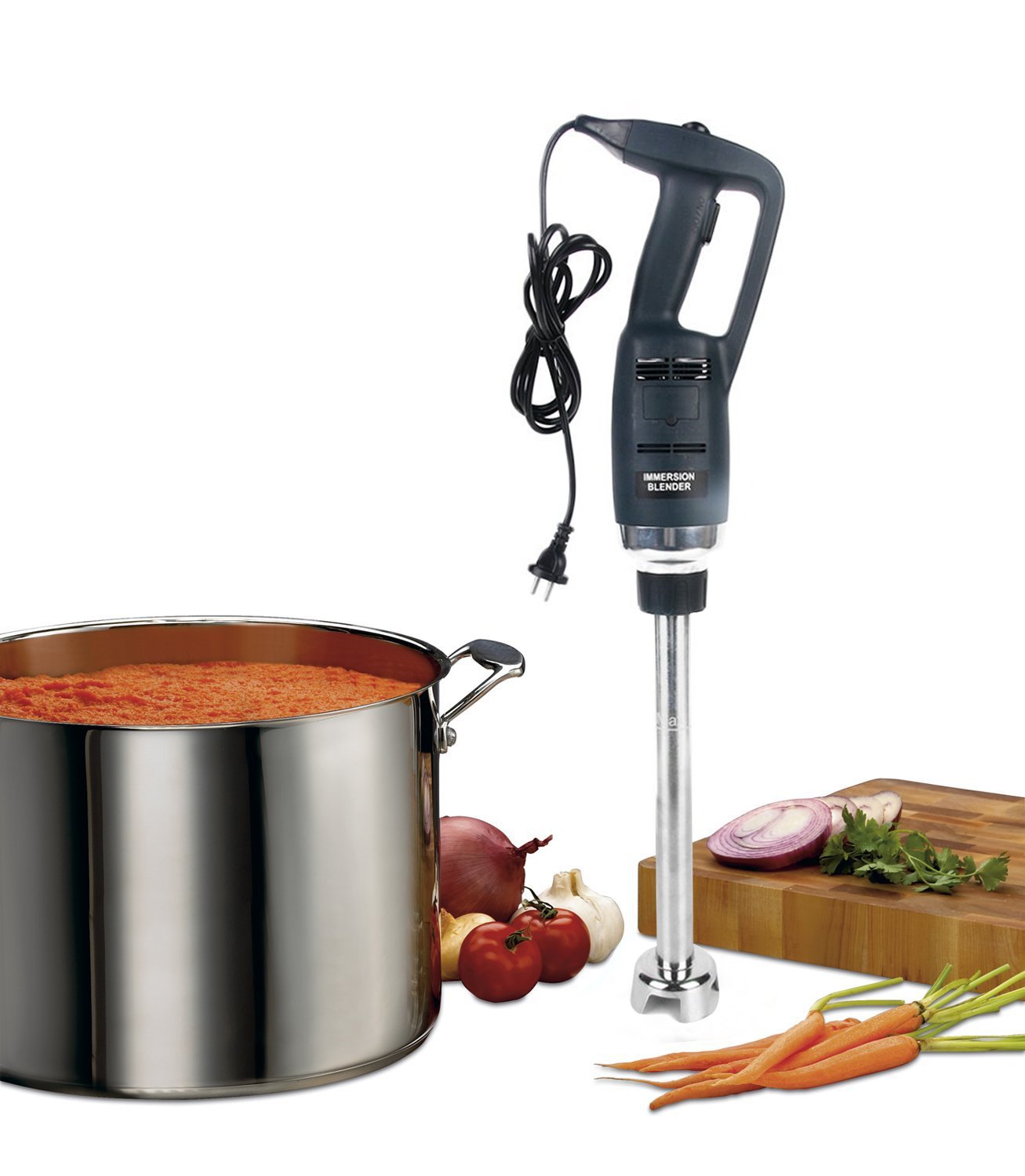 Li Bai Heavy Duty Big Stix Immersion Blender Handheld Kitchen, 22 in Hand Blenders for Kitchen, Commercial Mixer Electric, 500W Removable Shaft 2500rpm to 15000rpm, Emulsifier Blender Handheld