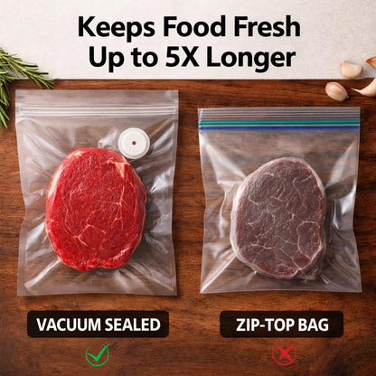 Vacuum Seal Bags,Bags for Compact Vacuum Sealer,Reusable Vacuum Sealer Bags,Small Vacuum Seal Bags (13.4 * 11.8inch) 20pcs.