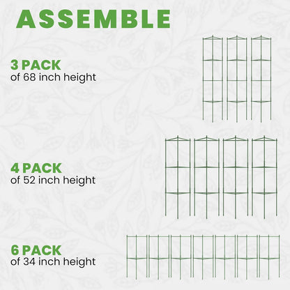 K-Brands Tomato Cage - Extra Tall Plant Support Trellis for Garden & Pots | 3 Pack (Up to 68 Inches)