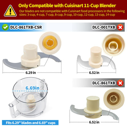 DLC-861TXB-CSR Replacement Chopping Blade – Compatible with Cuisinart 11-Cup Food Processor, Stainless Steel Food Chopper Cutter for DLC-8, DFP-11, DLC-2011 Series – Food Processor Replacement Blade