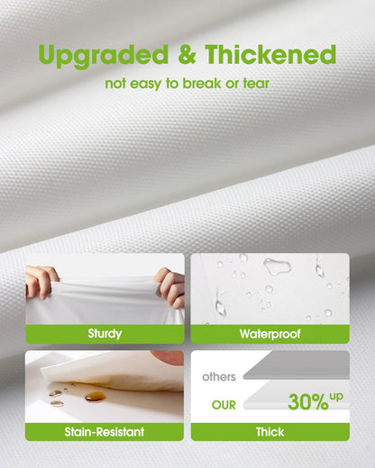 Pureegg Plastic Table Cloth Disposable 10 Pack, 54 x 108 Inch Table Cloths, Party, Picnic, Wedding, Decorative Tablecloths, Rectangle, White Plastic Cover, Leakproof & Sturdy, White