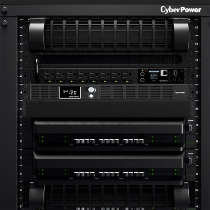 CyberPower OR500LCDRM1U Smart App LCD UPS Battery Backup and Surge Protector, 500VA/300W, 6 Outlets, AVR, 1U Rackmount, UL Certified