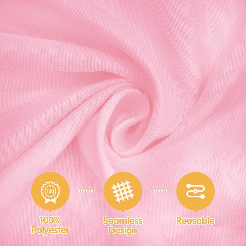 BRILLMAX 6 Pack Pink Tablecloths 60 x 102 Inch for 6ft Rectangle Tables - 150 GSM Polyester Fabric, 15" Standard Drop, Water, Stain & Wrinkle Resistant Cloth Cover for Wedding Banquet Dining Buffet