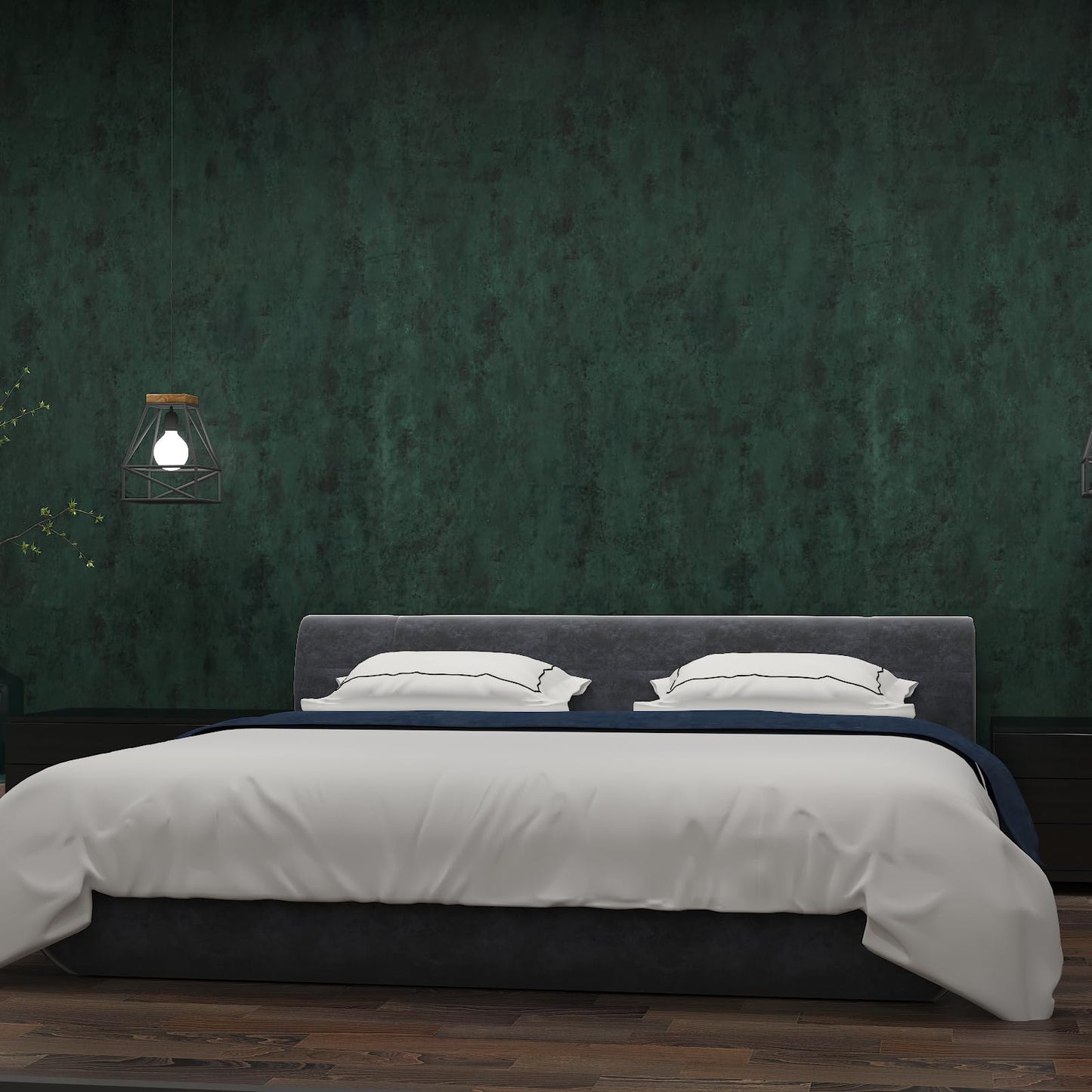 32"x354" Big Wide Dark Green Contact Paper Matte Extra Thick Art Deco Peel and Stick Wallpaper Waterproof Self-Adhesive Removable Pure Green Vinyl Wallpaper 3D Textured for Cabinet Studio Farmhouse
