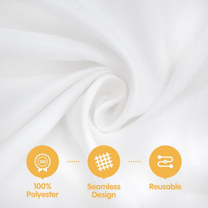 BRILLMAX 6 Pack White Tablecloths 70 x 120 Inch for 6ft & 8ft Rectangle Tables - 150 GSM Polyester Fabric, Universal Fit, Water, Stain & Wrinkle Resistant Cloth Cover for Wedding Reception Banquet