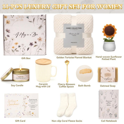SRCEPIY Get Well Gifts for Women Unique Birthday Self Care Gifts for Women Condolences Care Package Spa Kit Thinking of You Feel Better Inspirational Sympathy Gift Basket for Her Mother Sister Grandma