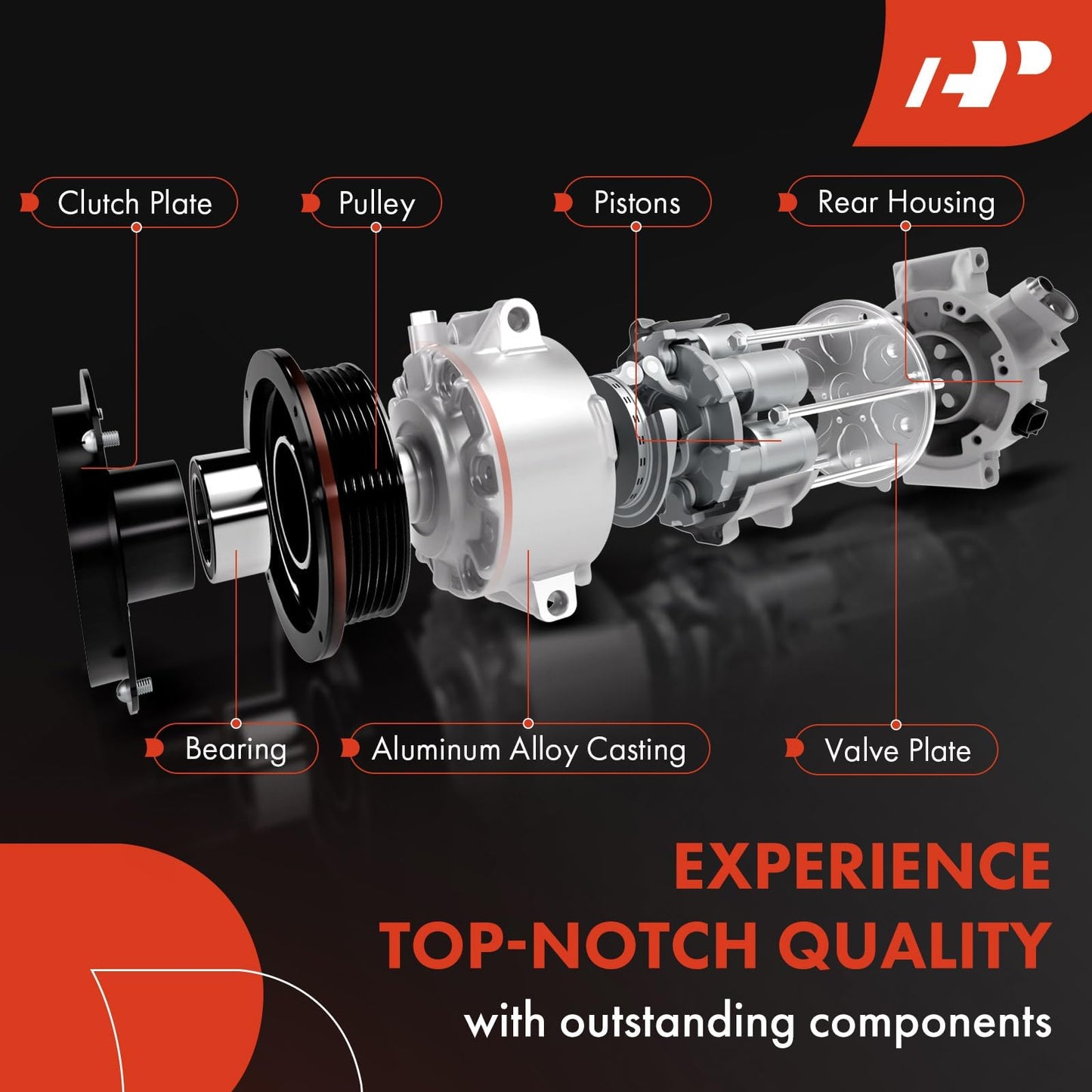 A-Premium Air Conditioner AC Compressor with Clutch Compatible with Hyundai Elantra 2018 2019 L4 1.4L