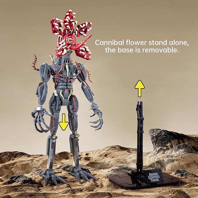 2 in 1 Strange Cannibal Flower Building Blocks Sets Piranha Flower Model Kits Horror Halloween Toys Gift for Adults Kids Teens 858 PCS