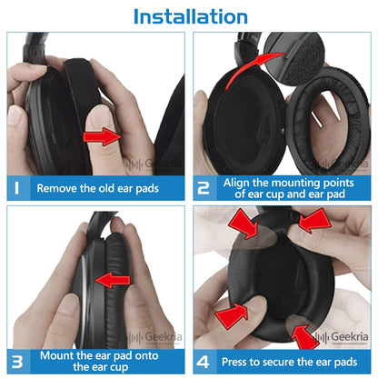 Geekria Earpad and Headband Set Compatible with Sennheiser HD 380/380 Pro, PC350, Game Zero Headphones, Repair Parts Suit (Black)