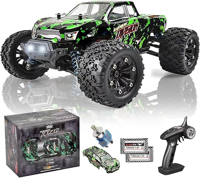 1:18 Scale All Terrain RC Cars 40 KPH High Speed 4WD Electric Vehicle with 2.4 GHz Remote Control 4X4 Waterproof Off-Road Truck with Two Rechargeable Batteries