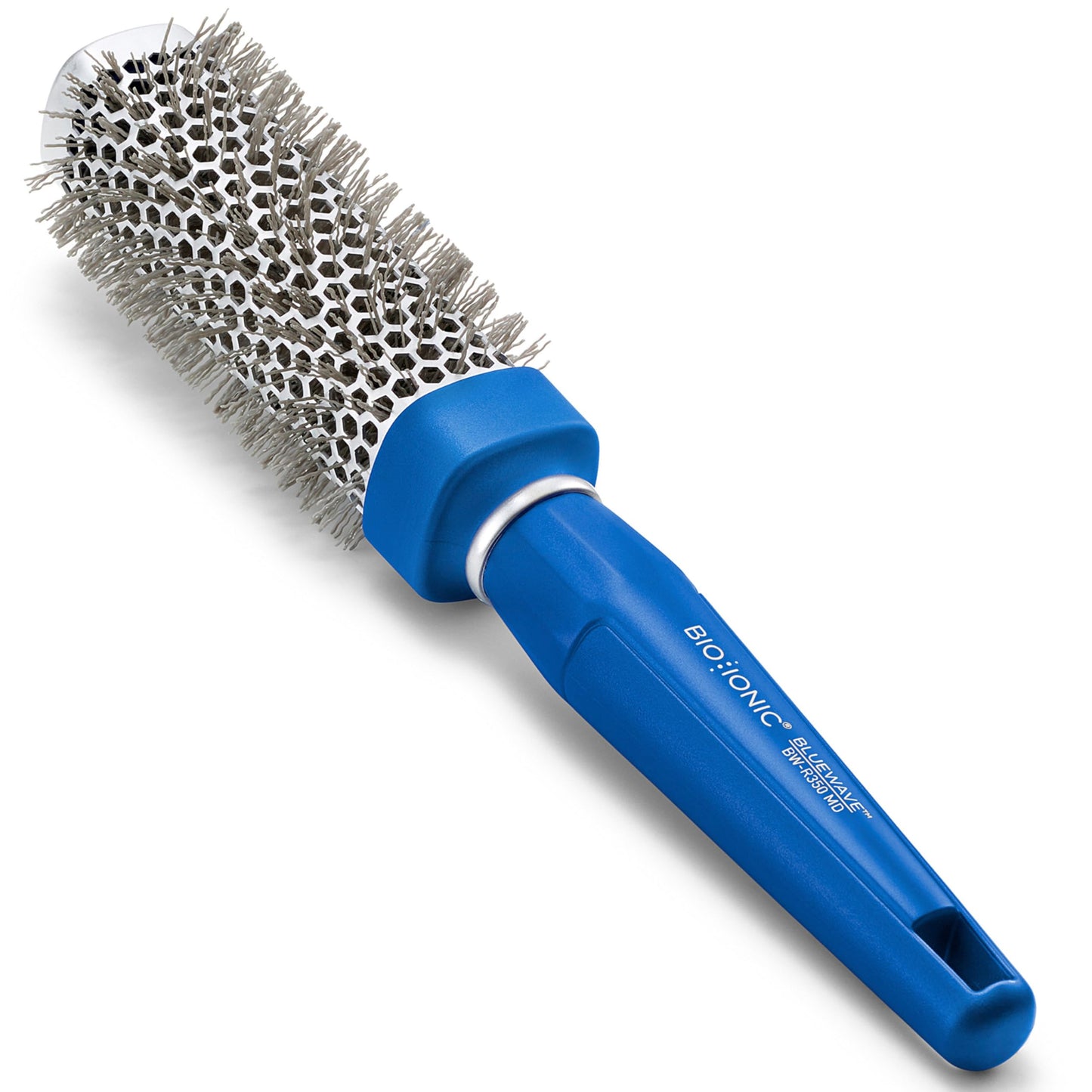 Bio Ionic BlueWave Conditioning Square-Round Brush – Create Volume & Smooth Hair Quickly, Crimped Bristles Add Root Tension, Styling Brush For Bouncy Blowouts, All Hair Types & Textures