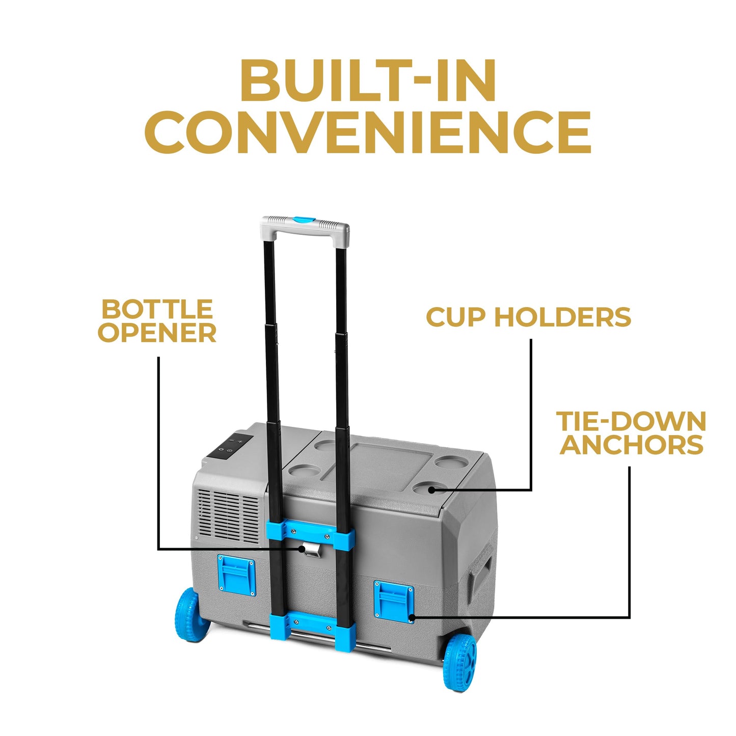 Halo Power Electric Cooler, Portable Fridge & Freezer with Iceless Design, 12/24V DC and 100-240V AC for Camping & Vehicles, 23 QT Storage Capacity