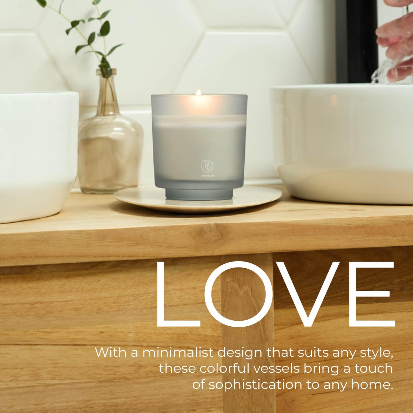 PartyLite Seagrass Eucalyptus Scented Candle Refill, Notes of Eucalyptus, Lemon, Seagrass & Driftwood, 10oz 1-Wick, up to 40 Hours of Luxury, Aromatherapy, Sustainable Premium Soy Wax