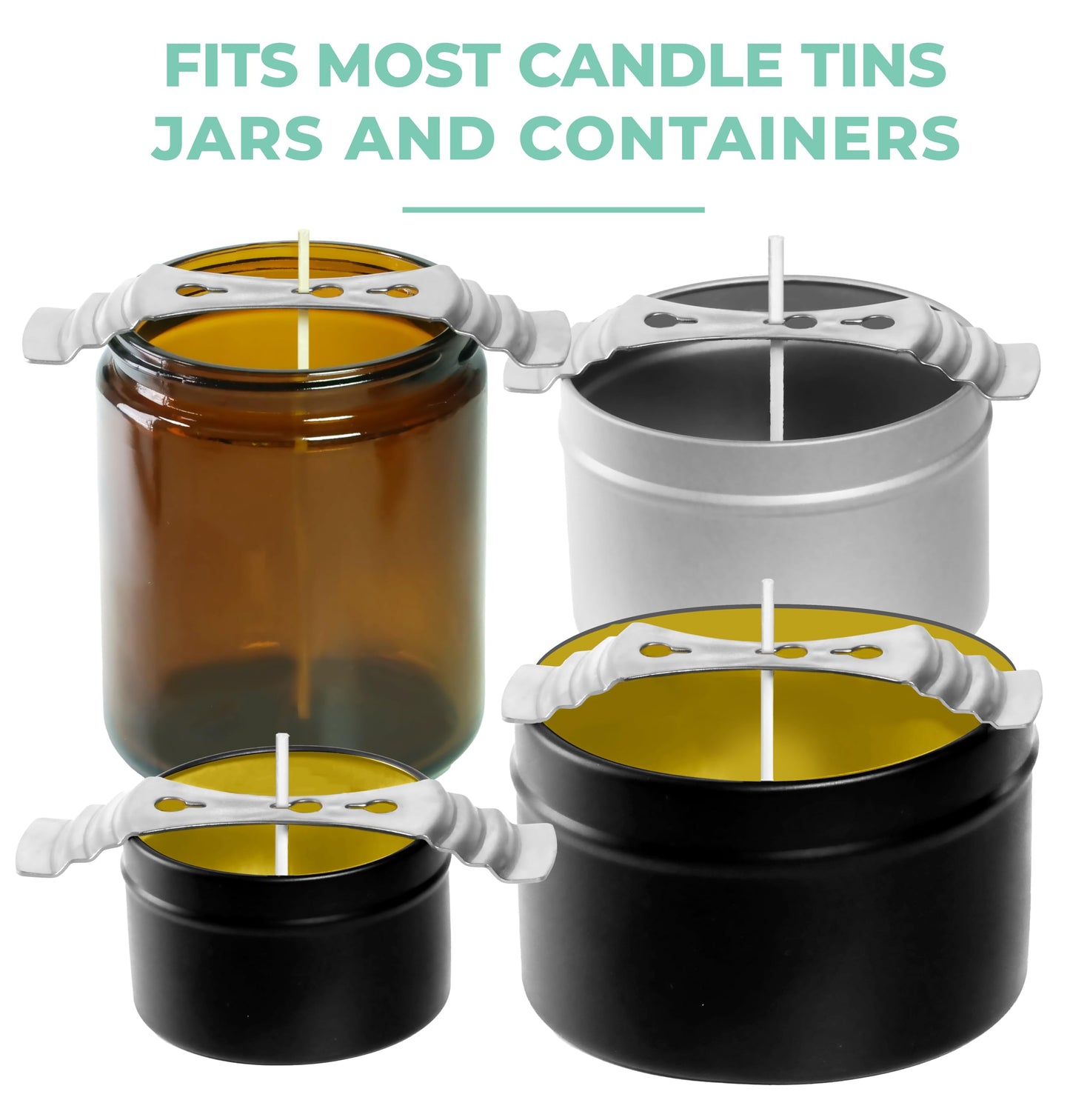 VViViD Candle Wicks, 120 pcs 6" Pre Waxed and Candle Wick Holders 25 pcs Bundle - M0