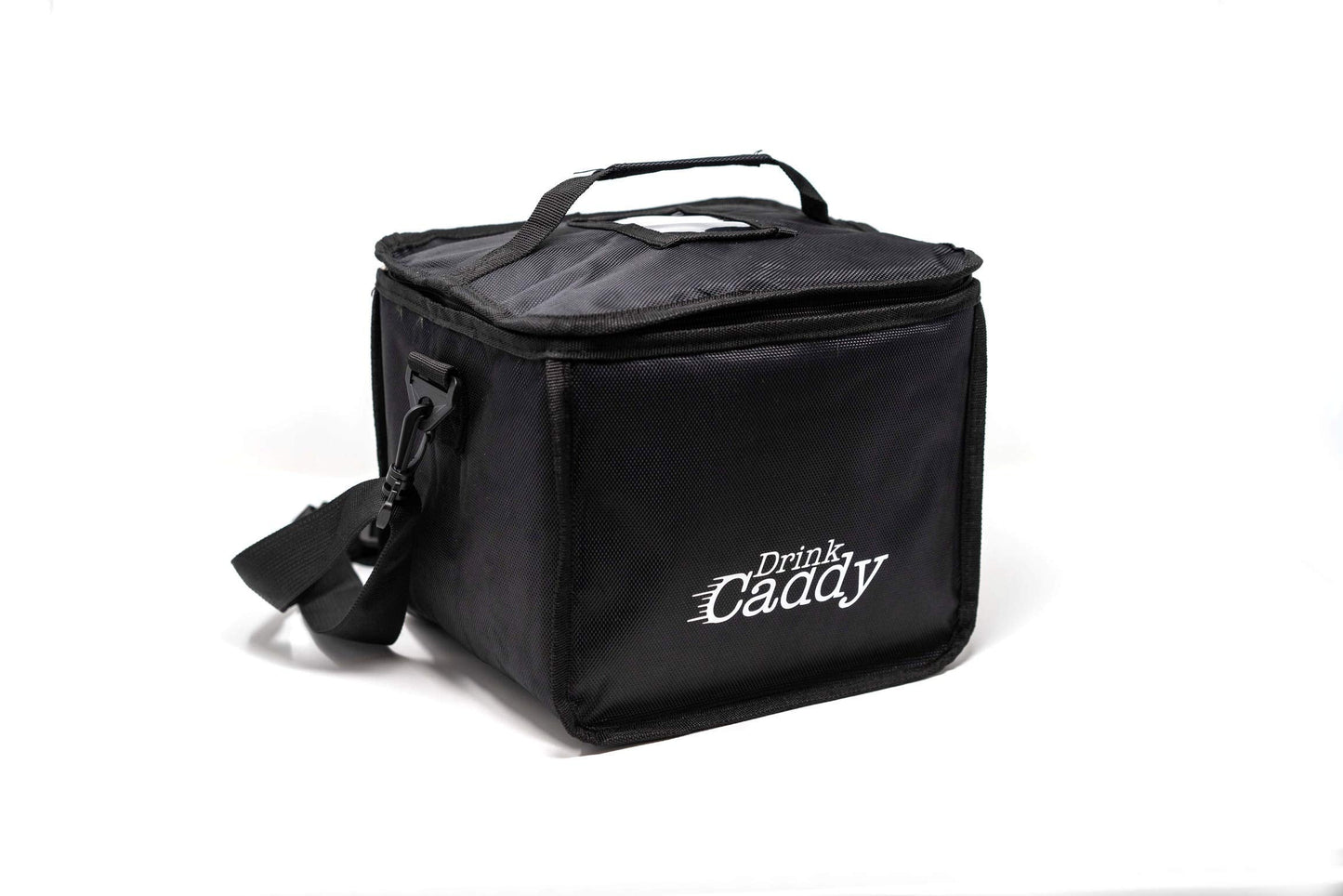 Drink Caddy Insulated Portable Drink Carrier - Reusable Coffee Cup Holder with Shoulder Straps Perfect for Food Delivery and Takeout - Easily Secures 4 Hot or Cold Beverages with Fold Over Closure.