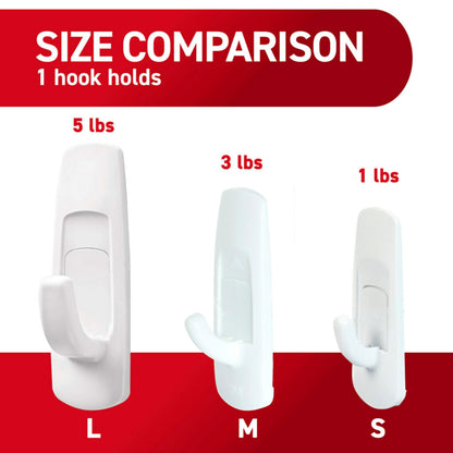 Command 5 lb Large Utility Hooks, 7 Wall Hooks and 12 Command Strips, Damage-Free Hanging with Adhesive Strips, No Tools for Hanging, Organization and Storage