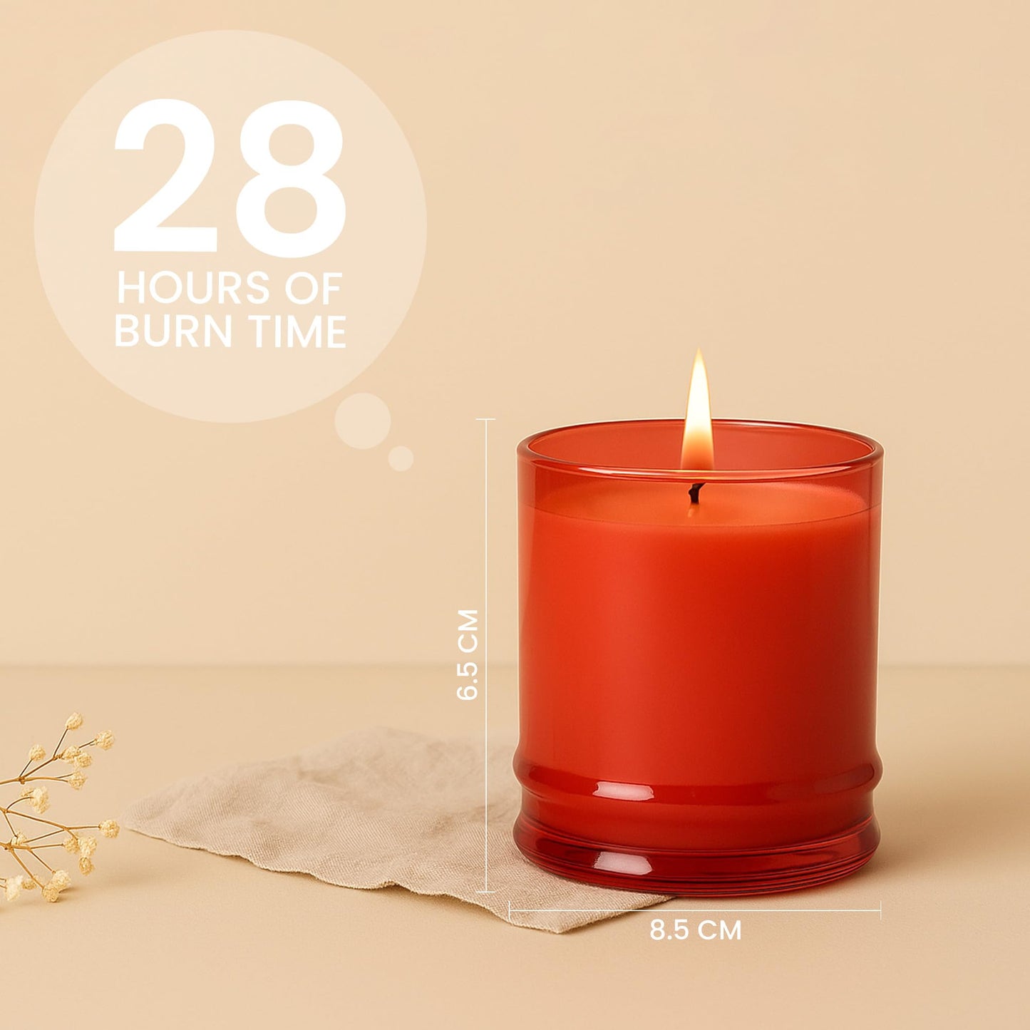 Lifescapes Scented Glass Candle - Juicy Watermelon, 160g | 28 Hours Approximate Burn Time | Premium Tumbler Design for Home Decor and Relaxation