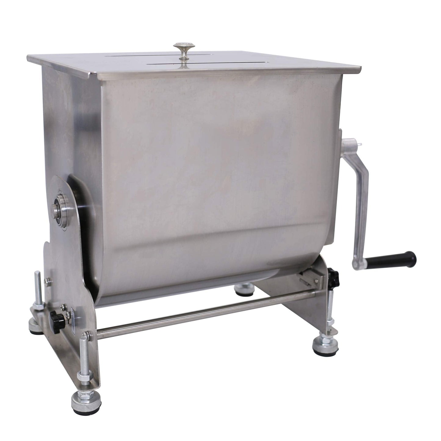 CMI Commercial Tilting Mixer Stainless Steel Manual Meat Mixers with Lid, 35Lb/20L Tilt Tank,(Mixing Maximum 35Lb for Meat),Sausage Mixer Machine Meat Processing Equipment(20L/35Lb-Tilt Tank(Gear))