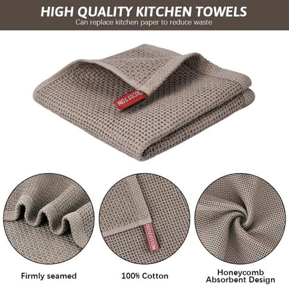 Nialnant 6 Pack Kitchen Towels and Dishcloths Sets,100% Cotton Soft Absorbent Quick Drying Dish Towels for Kitchen,Washing Dishes,12x12 Inches, Multi Color