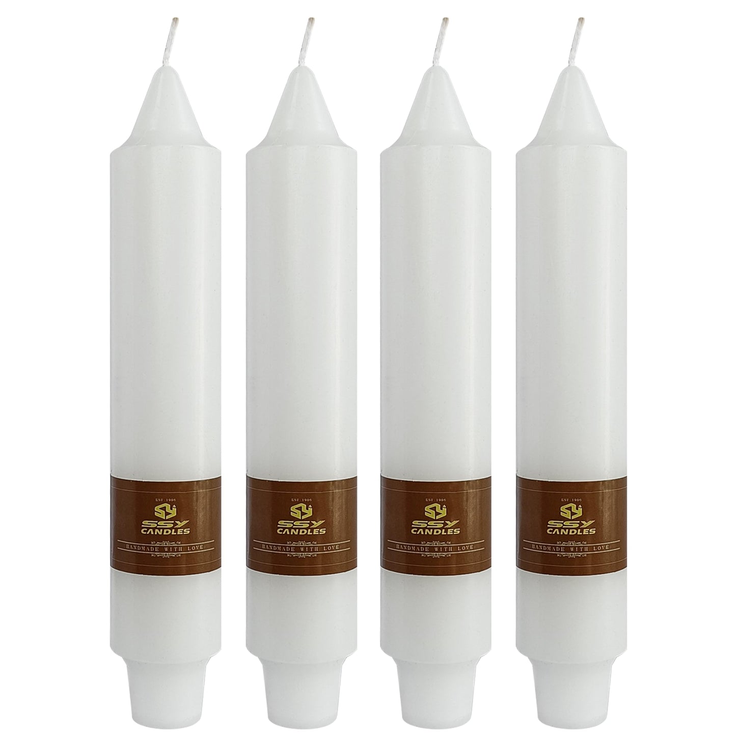 White Wedding Candles Unscented Tapered Candle 7 inch Short Candle 4 PCS Smokeless Candlesticks Long-Burn for Home Dinner Wedding Party Decoration