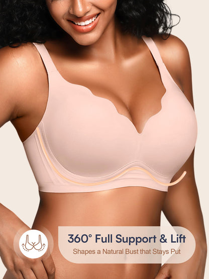Wireless Jelly Bras for Women No Underwire with Support - S-2XL Seamless Bralettes Everyday Comfort Tshirt Padded Bra