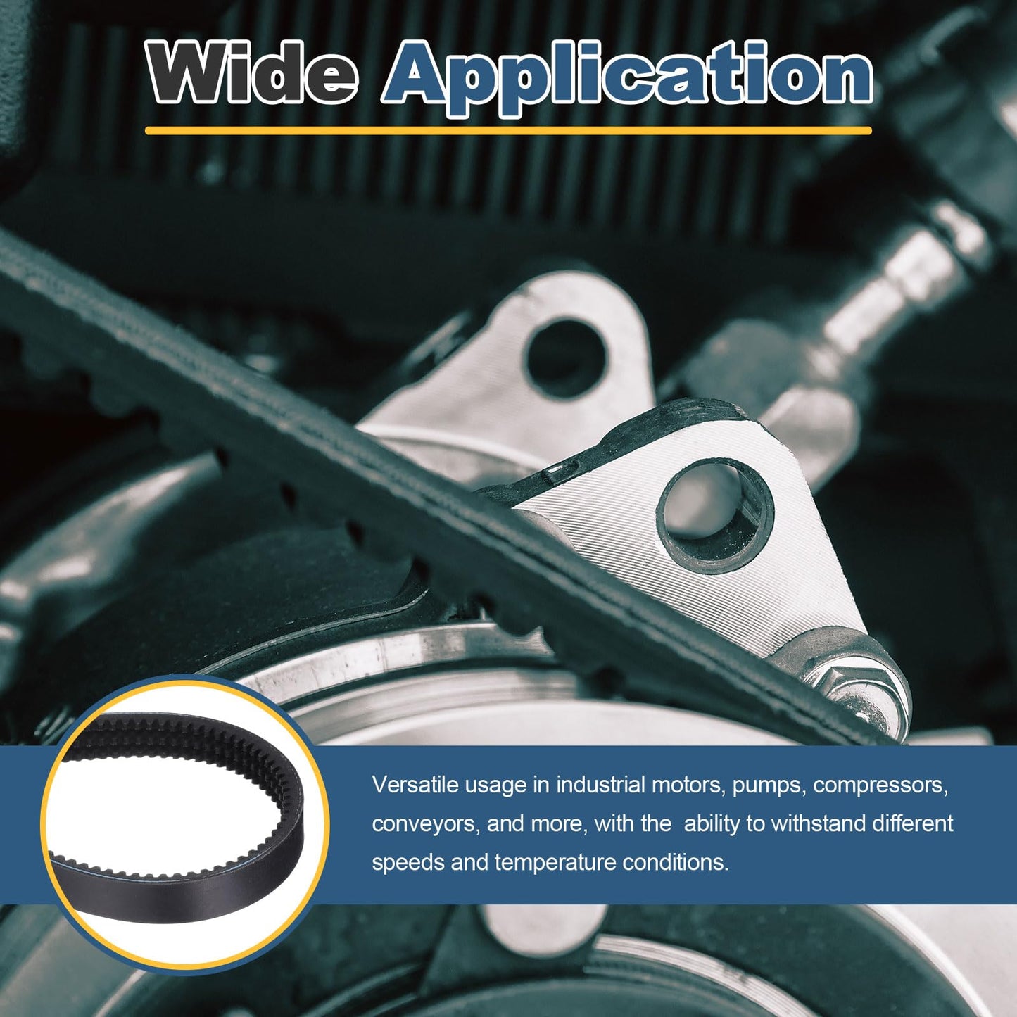 uxcell 3/3VX670 EPDM V-Belt, 3 Banded, Cogged Industrial V Belt 67" Outside Circumference x 1.14" Width x 0.39" Thickness